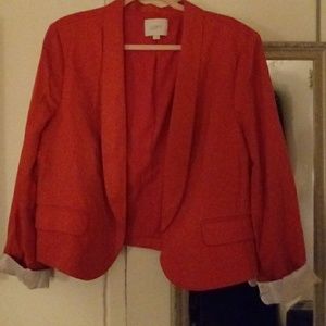 Ann Taylor LOFT Casual Orange Blazer 18